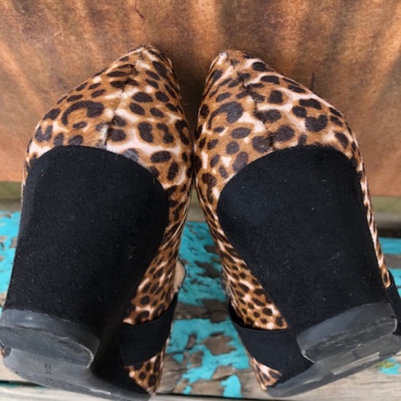 Women's Alex Marie, Cowhide Leather, Leopard Wedge Shoes 9M - Picture 6 of 10